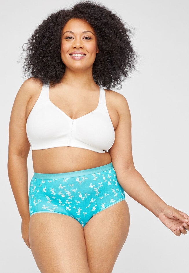 Cotton Full Brief Panty, BOUDOIR FLORAL BLUEBIRD, hi-res image number null