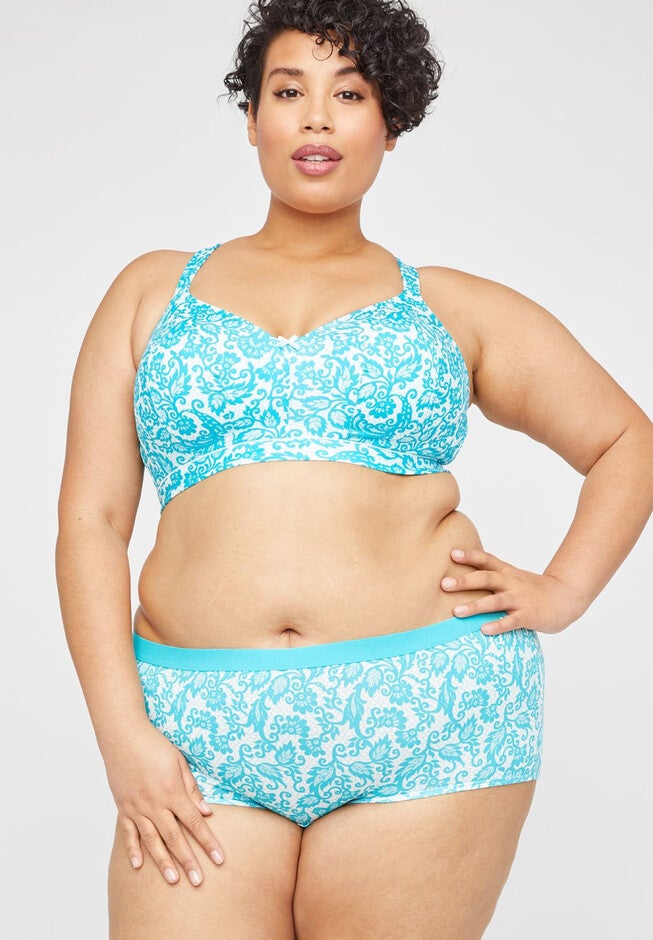Cotton Boyshort, ALL OVER LACE BLUEBIRD, hi-res image number null