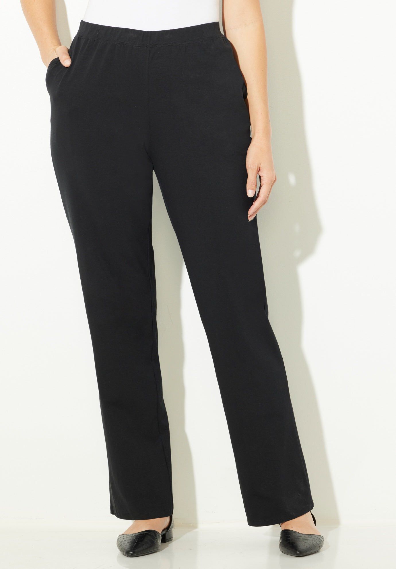 fitted bodice dresses Van Heusen Men's Flex Stretch Flat Front Slim Dress Pants - Black main image 0