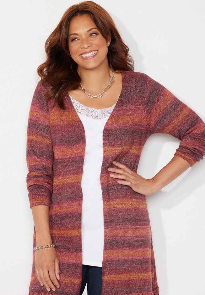 Ombre Tassel Hem Duster, , alternate image number 3