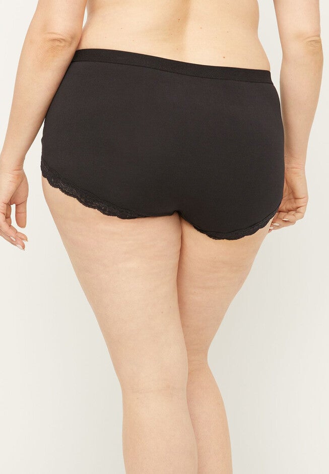 Cotton Boyshort Panty With Lace, , on-hover image number null