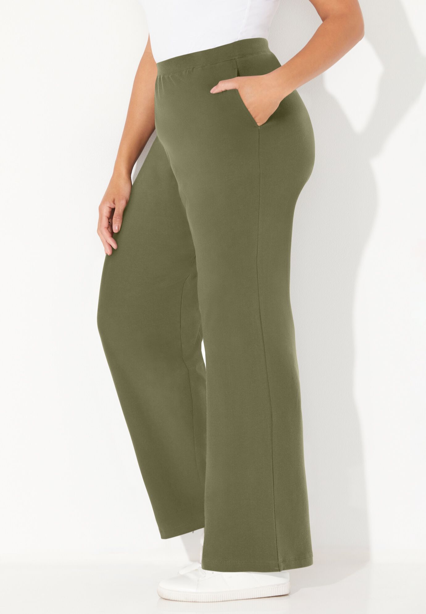 Suprema® Wide Leg Pant, OLIVE GREEN, alternate image number 2