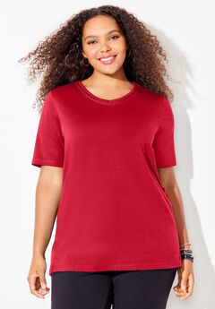 Suprema® Crochet V-Neck Tee