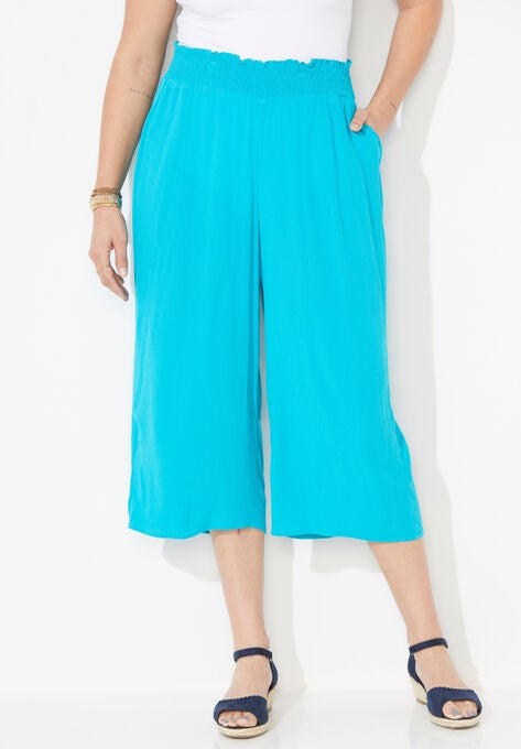Gauze Pull-On Capri, BLUE BIRD, hi-res image number null