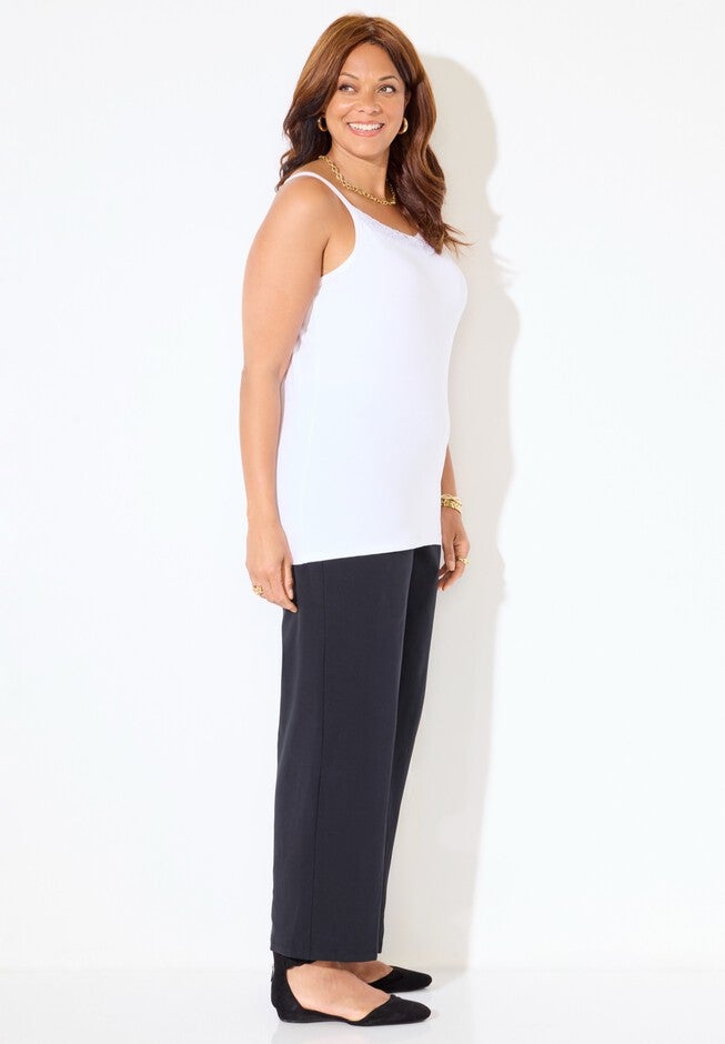 Suprema® Cami With Lace, WHITE, alternate image number 3