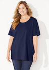 Suprema® Ultra-Soft Scoopneck Tee, NAVY, hi-res image number null
