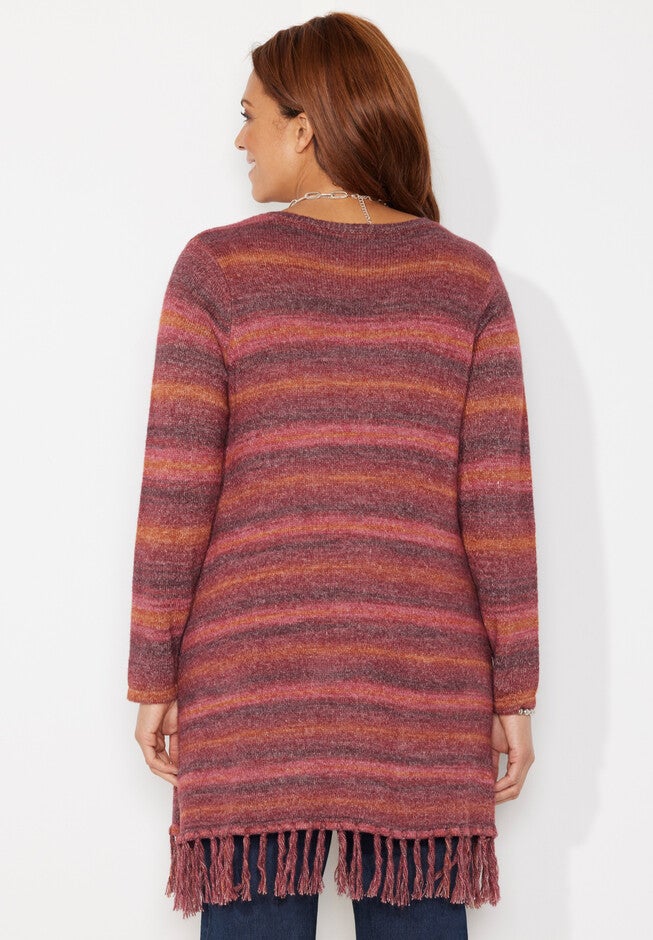 Ombre Tassel Hem Duster, , on-hover image number 1