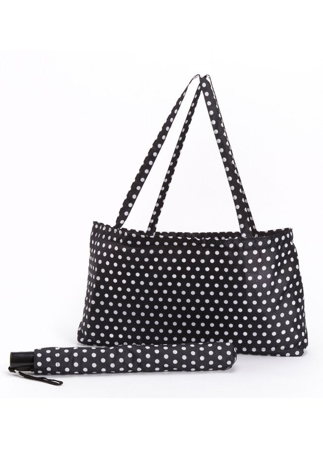 Umbrella & Tote Set, BLACK WHITE DOT, hi-res image number null