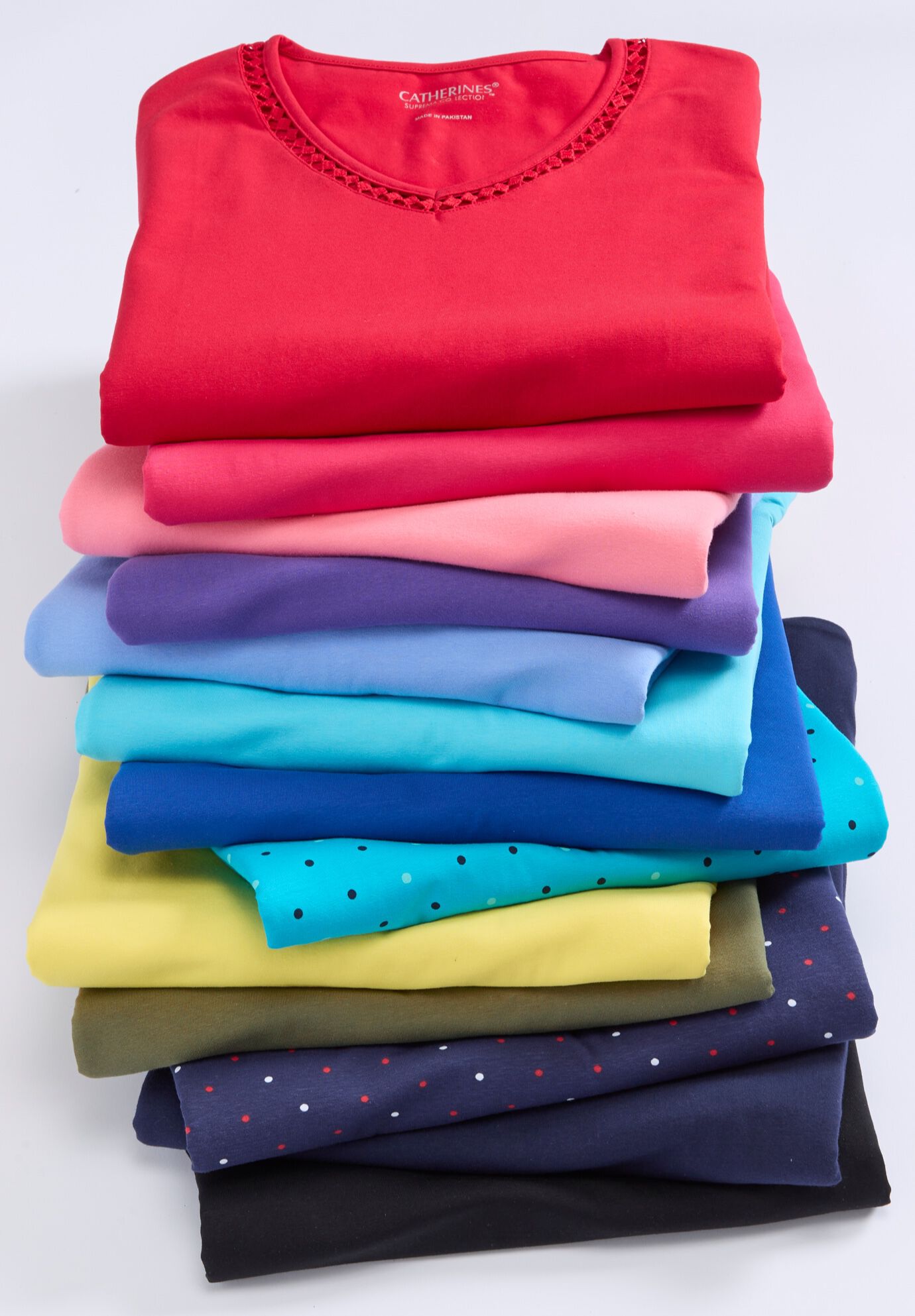 Suprema&reg; Crochet V-Neck Tee, , alternate image number 2