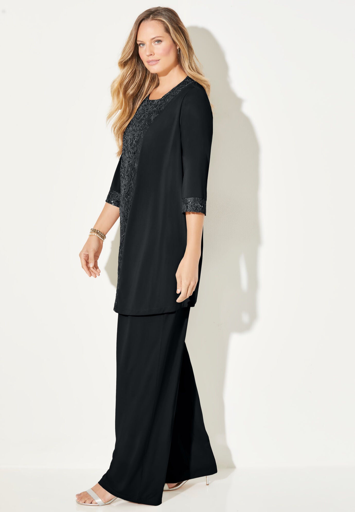 3 Piece Lace Gala Pant Suit
