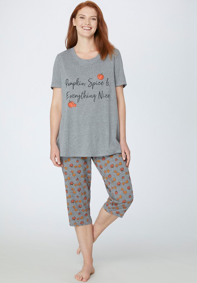 Pumpkin Spice Sleep Capri, , alternate image number null