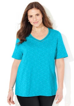 Suprema® Crochet V-Neck Tee