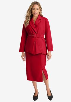 Belted Skirt Suit