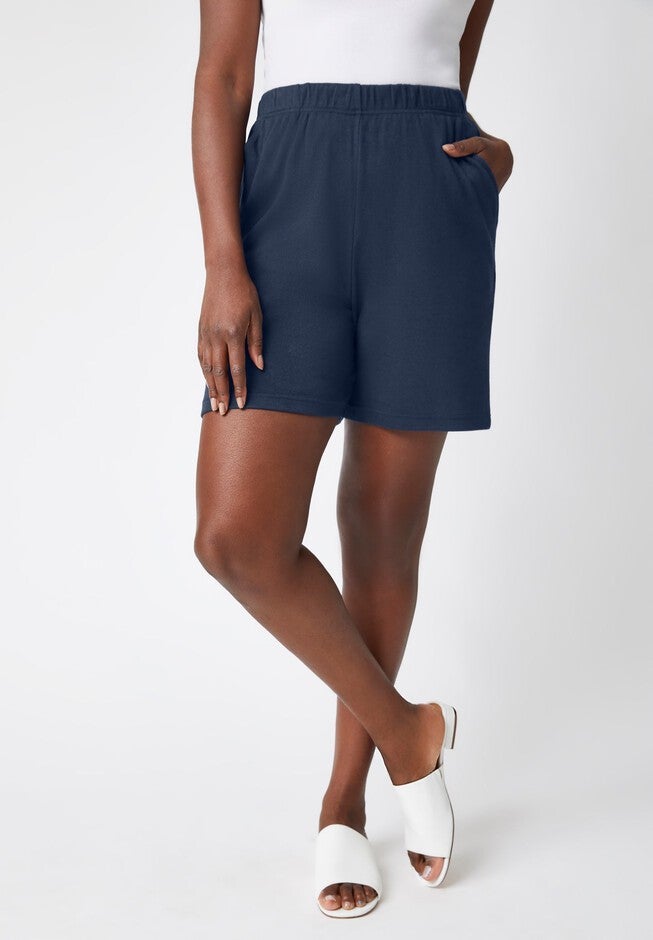 Soft Ease Knit Shorts, NAVY, hi-res image number 0