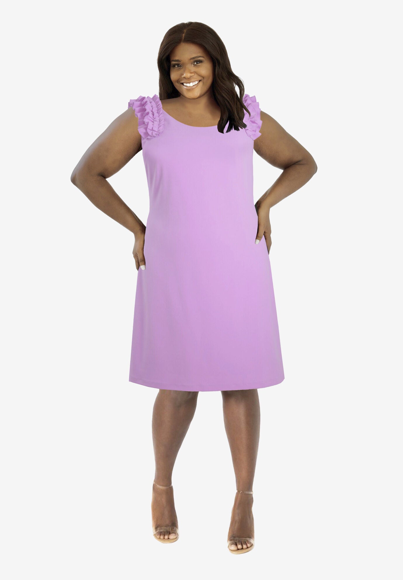 Plus Size Sleeveless Midi Dress, ORCHID, hi-res image number 0