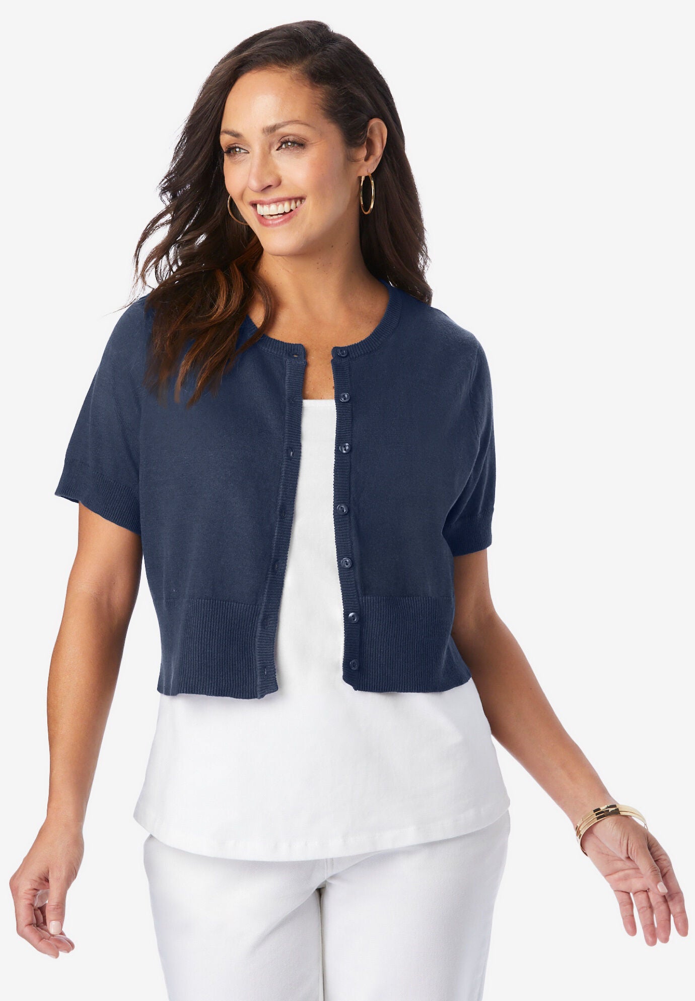 navy blue shrug plus size