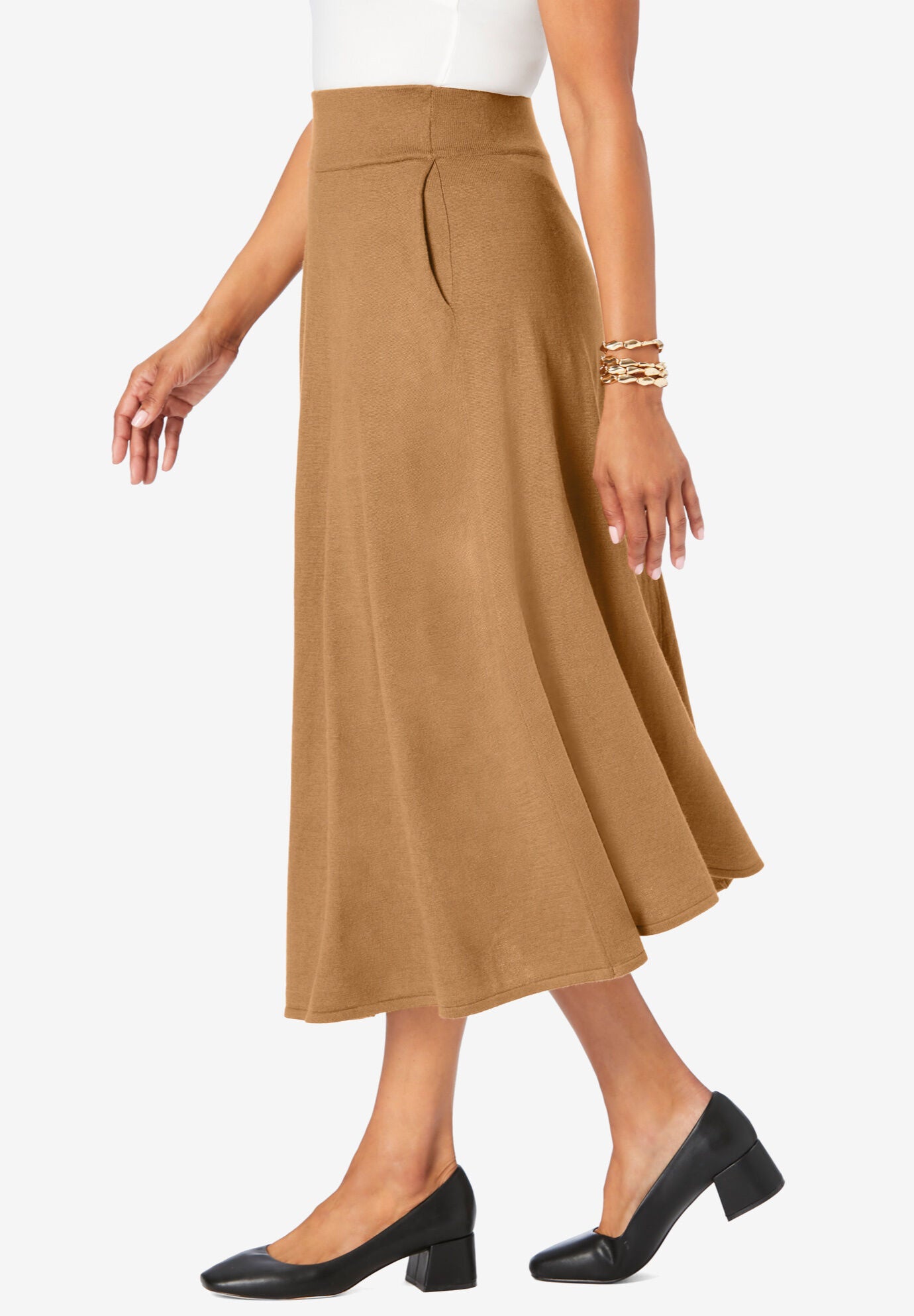 A-Line Cashmere Skirt, , alternate image number 2