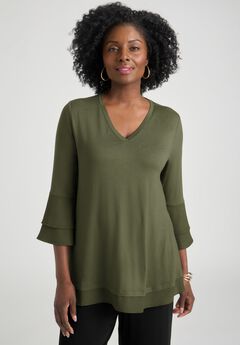 Ruffle Layered Sleeve Top