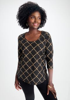 Stretch Cotton Scoop Neck Tee