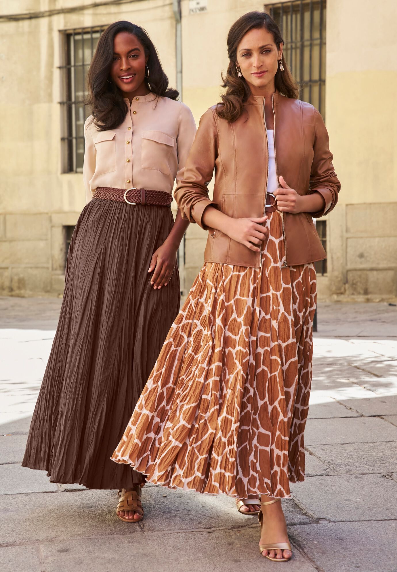 Crinkled Maxi Skirt