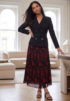 Jacket & Pleated Skirt Suit