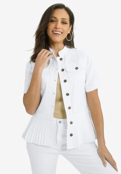 Pleated Denim Jacket