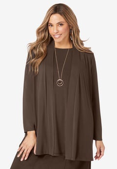 Stretch Knit Open Front Knit Topper