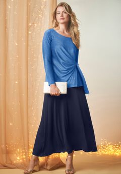 Shimmery Side-Gathered Tunic