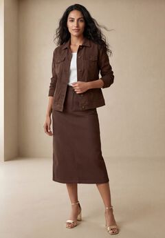 Plus Size Soft Denim Skirts