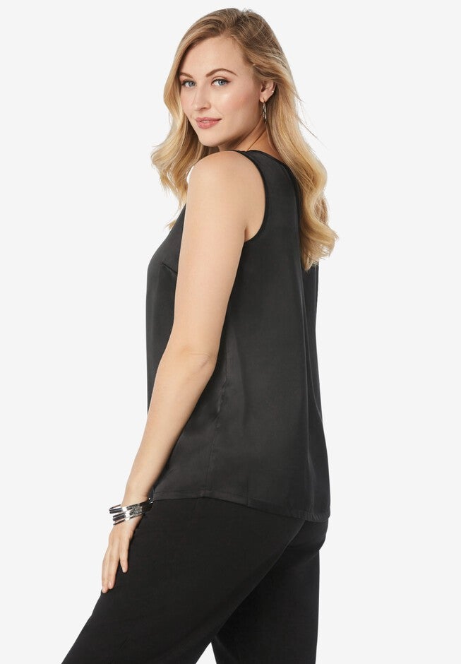 Sleeveless Satin Shell, , alternate image number 2