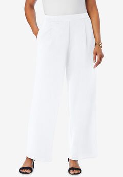Plus Size White Knit Pants