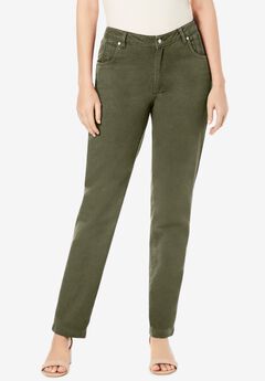 Plus Size Olive Green Jeans
