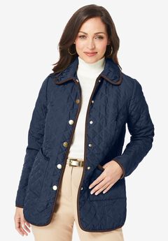 Snap-Front Quilted Coat
