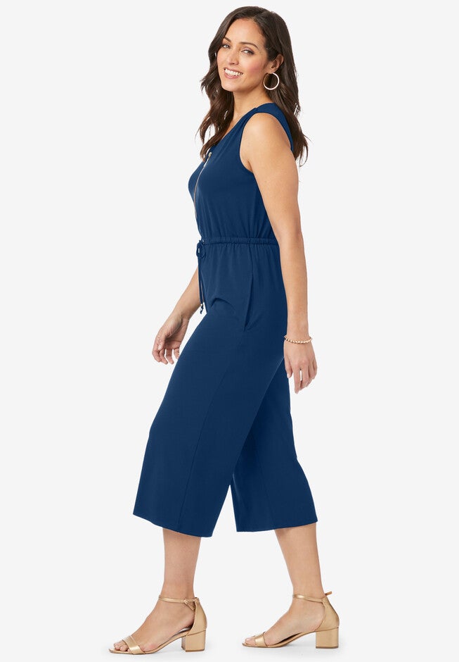 Cropped Wide-Leg Jumpsuit, , alternate image number 2