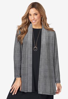 Stretch Knit Open Front Knit Topper