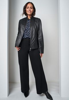 Plus Size Black Leather Jackets