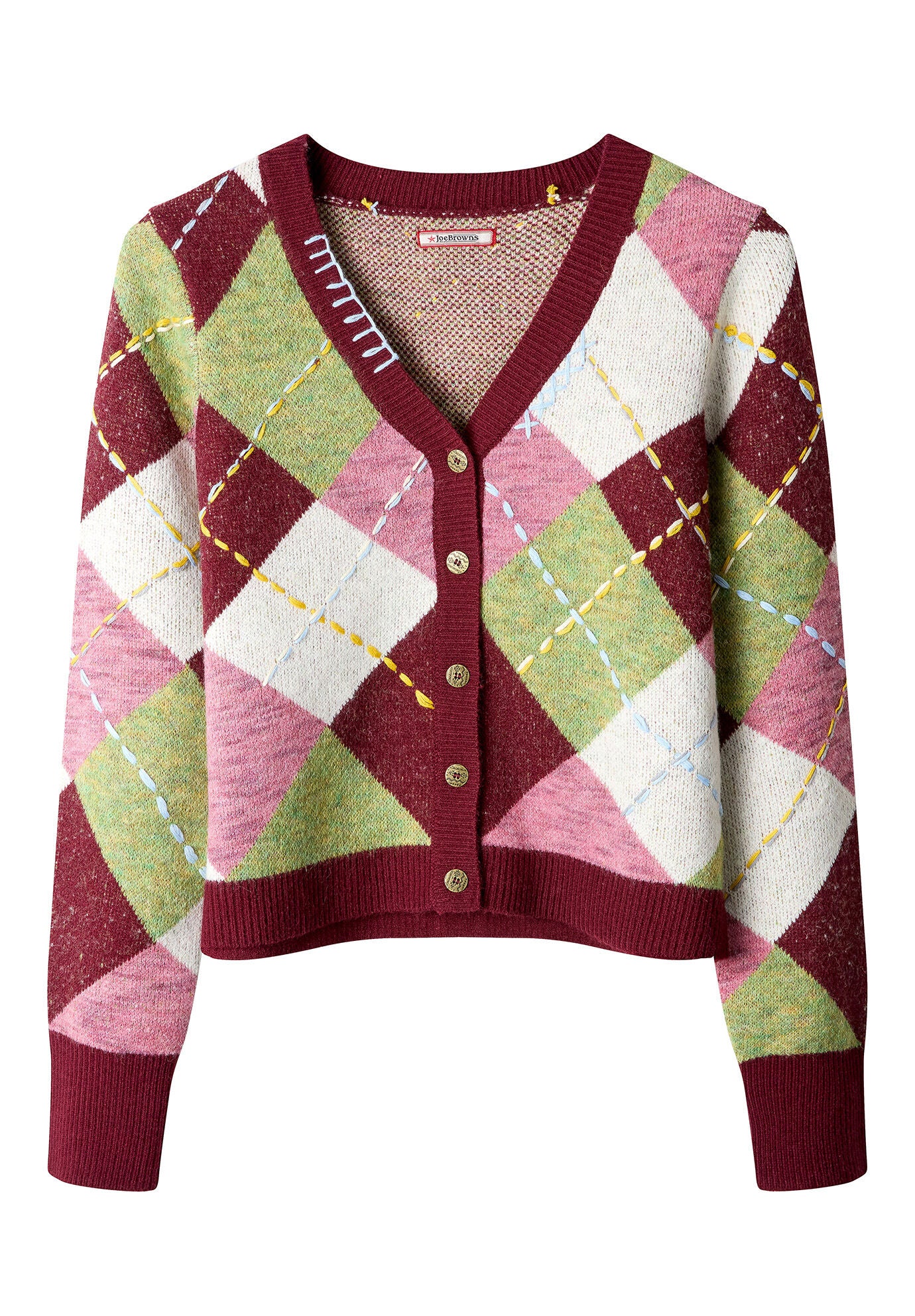 Argyle Cardigan, MULTI STITCH ARGYLE, alternate image number 4