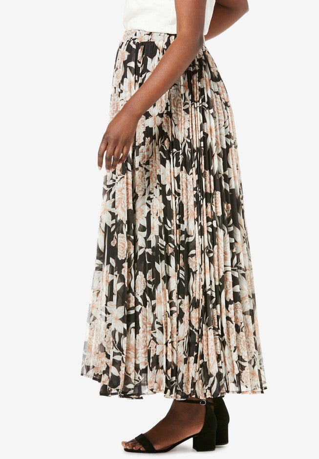 Pleated Maxi Skirt, , alternate image number null