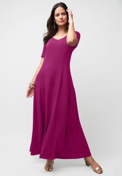 Stretch Knit Sweetheart Maxi Dress