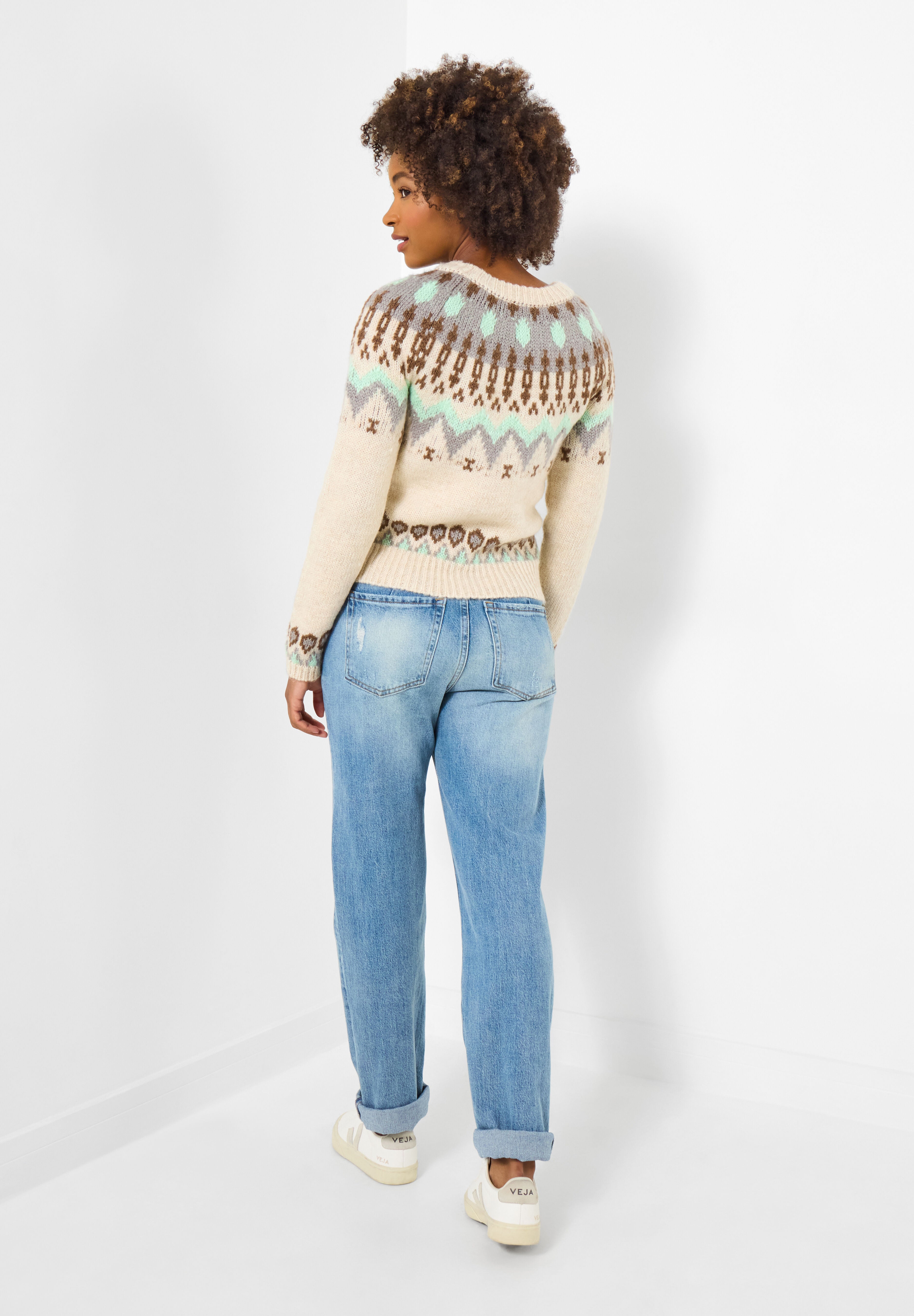 Cozy Fair Isle Pullover Sweater, OATMEAL FAIRISLE, alternate image number 2