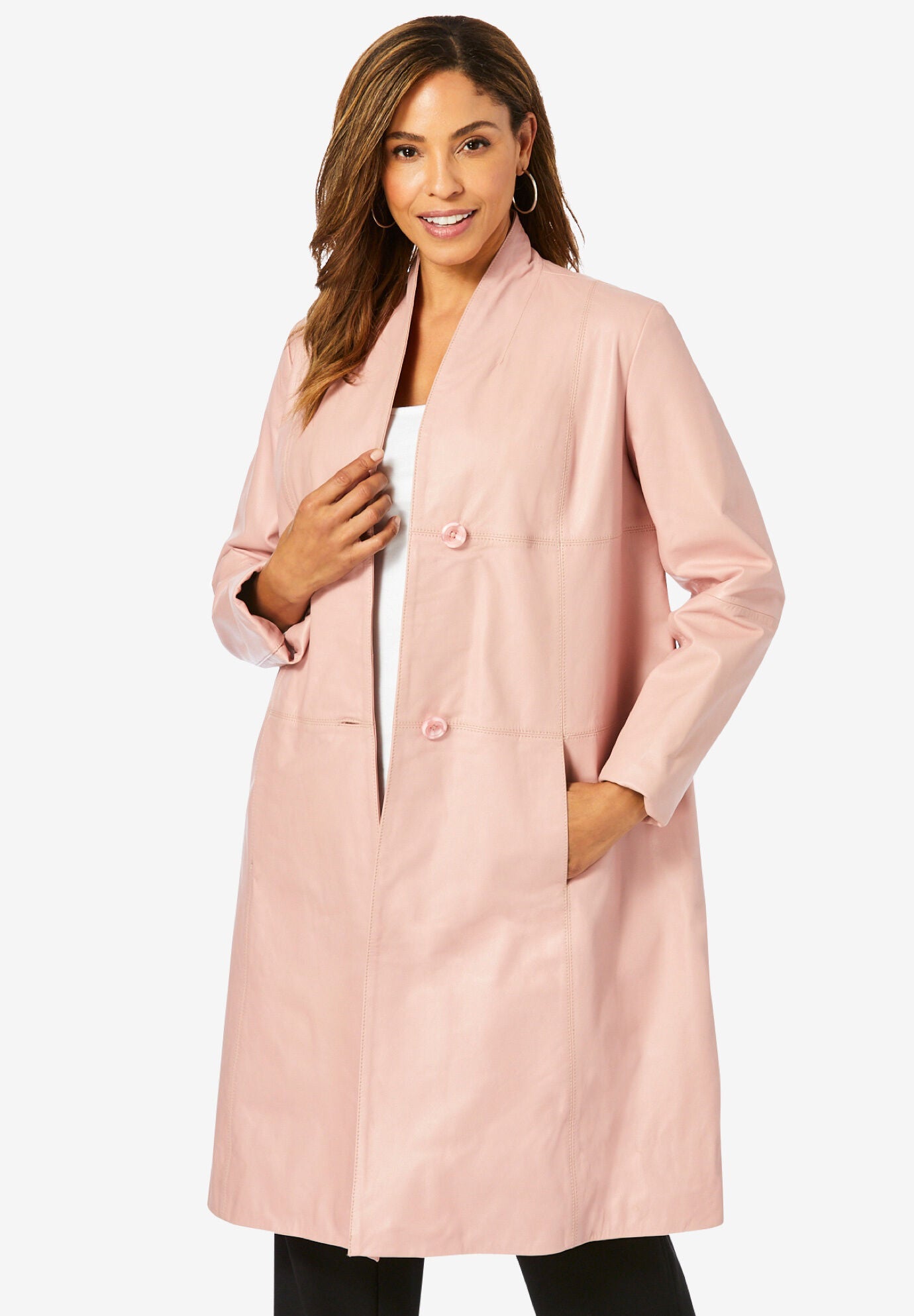 plus size pink leather jacket