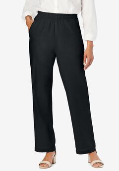 Lightweight Linen-Blend Straight-Leg Pants