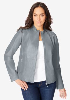 Zip Front Leather Jacket