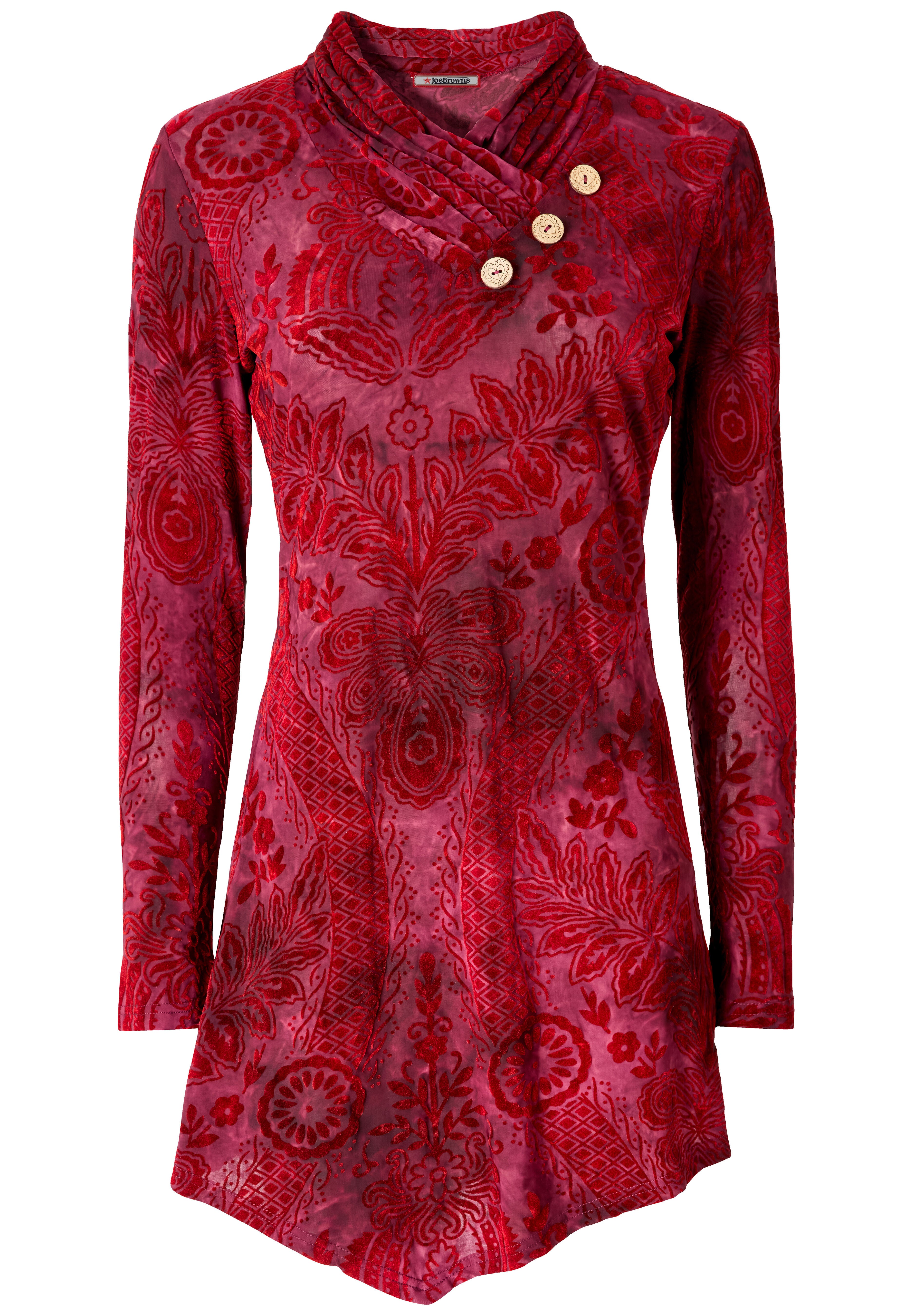 Asymmetric Burnout Tunic, RED BURNOUT, alternate image number 4
