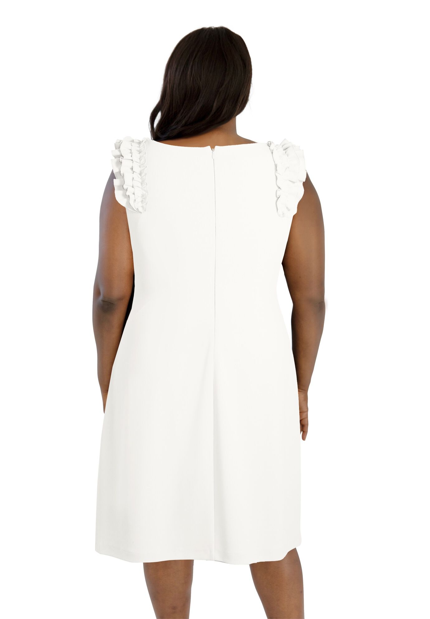 Plus Size Sleeveless Midi Dress, IVORY, on-hover image number 1