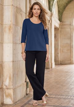 Stretch Cotton Scoop Neck Tee