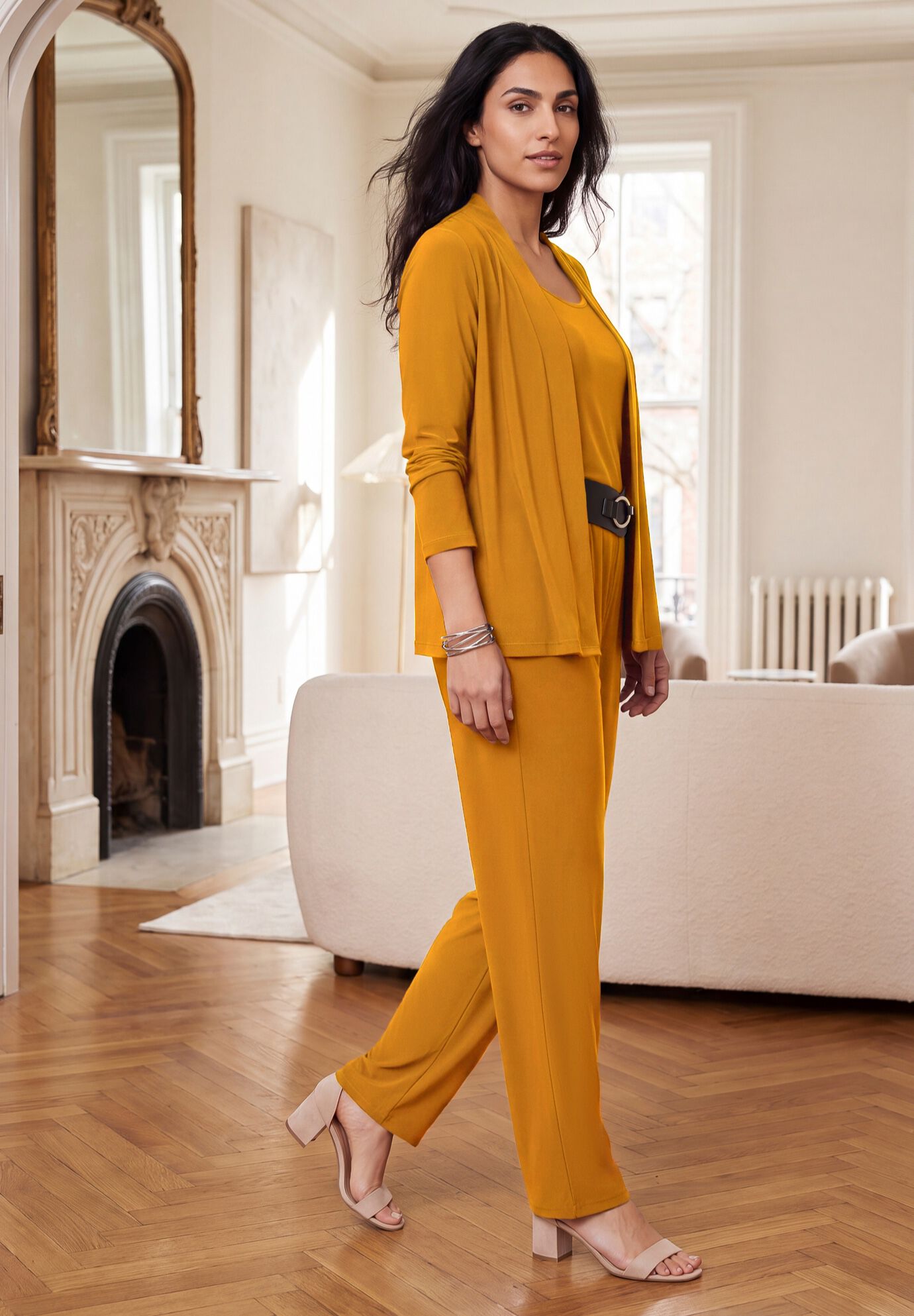 Stretch Knit 4-Piece Wardrober, RICH GOLD, alternate image number 4