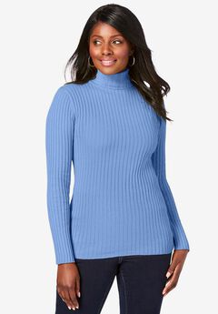 Ribbed Cotton Turtleneck Sweater