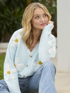 V-Neck Daisy Cardigan