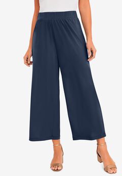 Plus Size Blue Wide Leg Pants